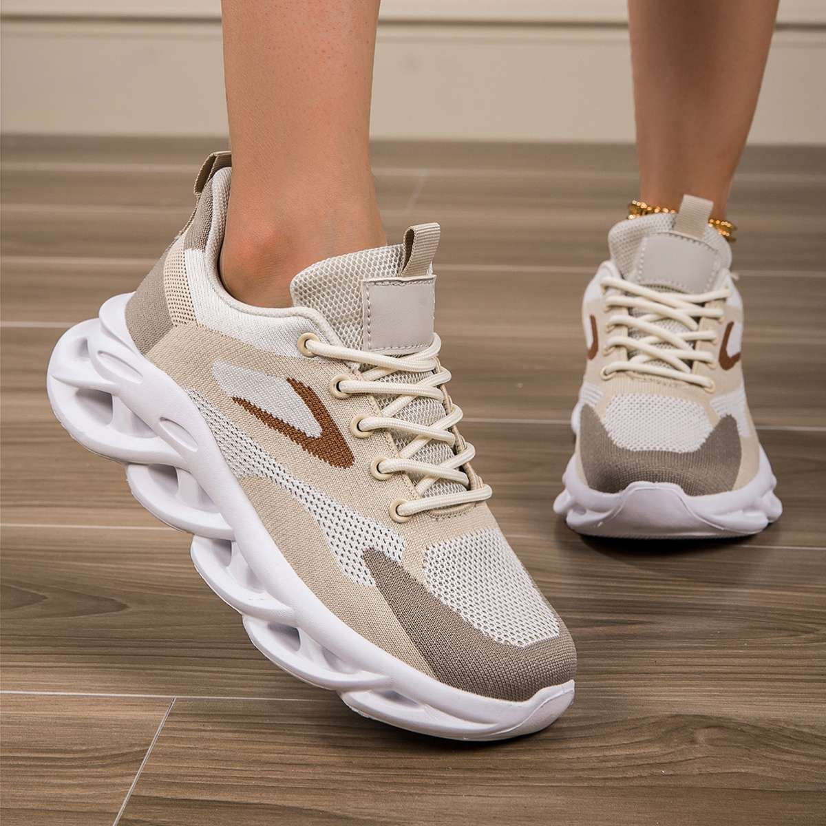 Women S Sneakers Color Khaki Sizeuk 5
