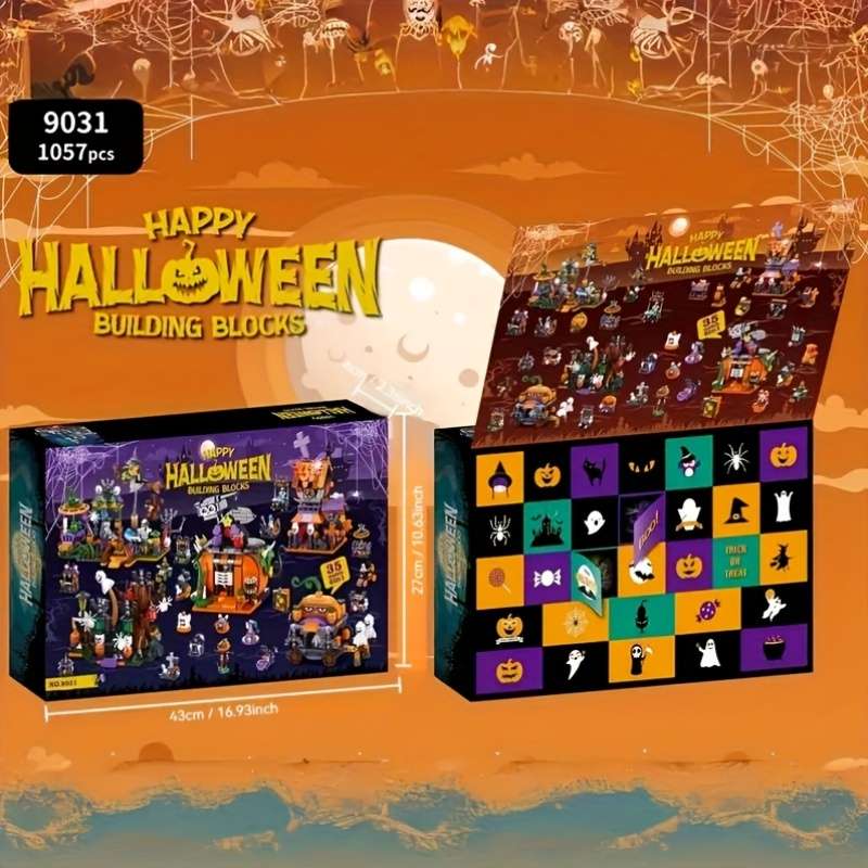 Building Toy Architectural Model Set Halloween Blind Box Edition 1057Pcs