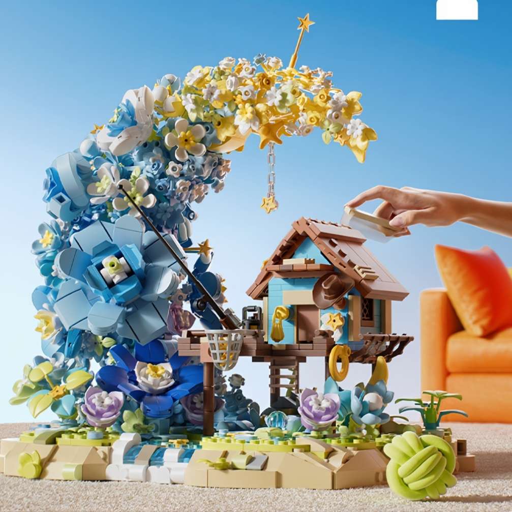 Building Toy Architectural Model Toy Set Style Flower Moon House