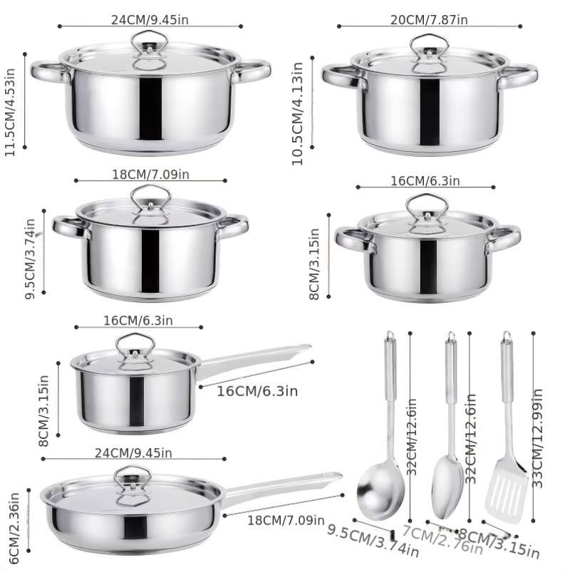 Cookware Pot Color Silvery