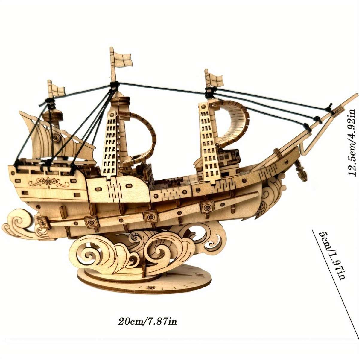 3D Jigsaw Puzzle Model Ship Color Cream Color