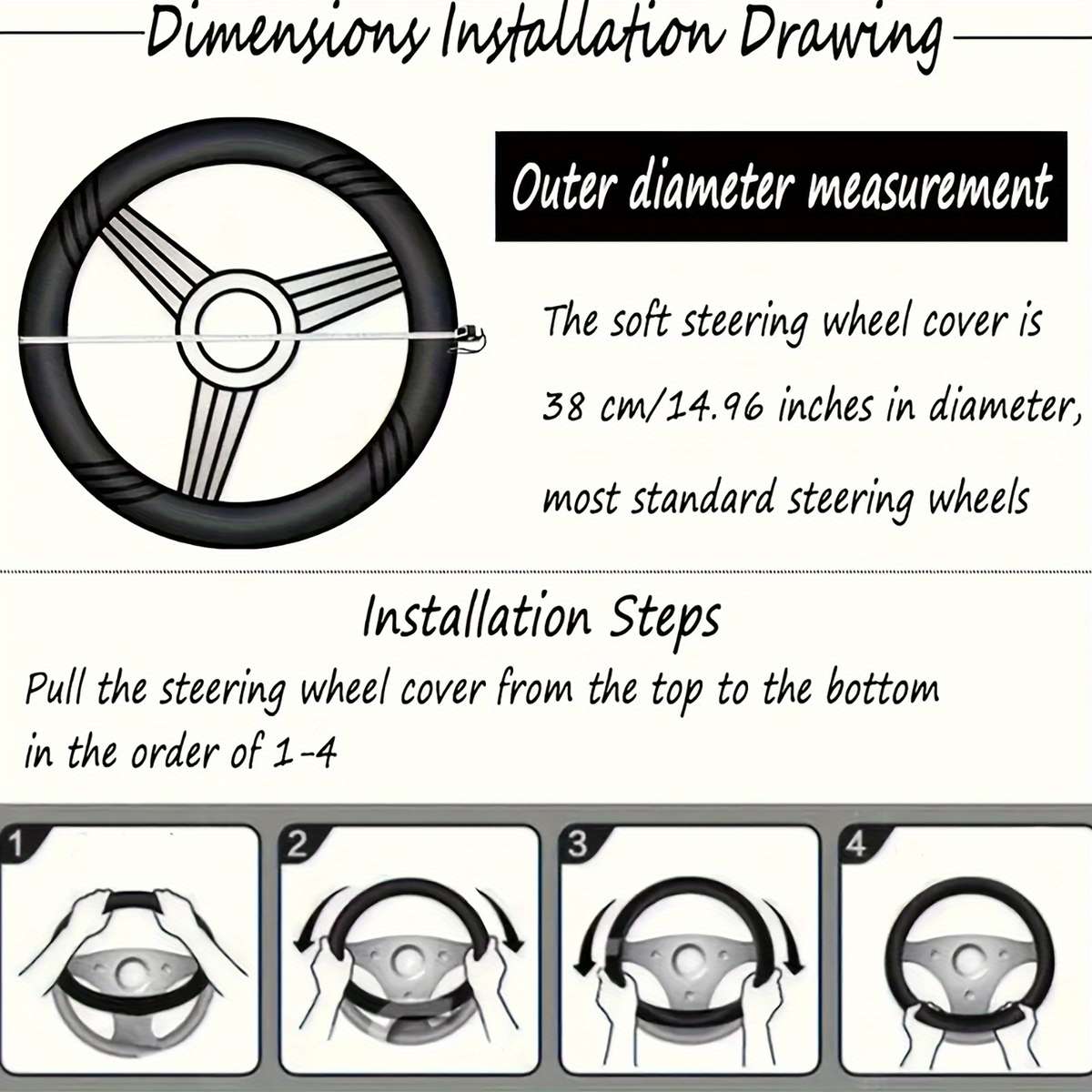 Car Steering Wheel Cover Cute Dogs