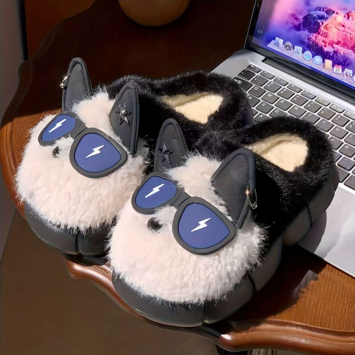 Cotton Slippers Color Black Sizeuk 8-8.5 Big Kid