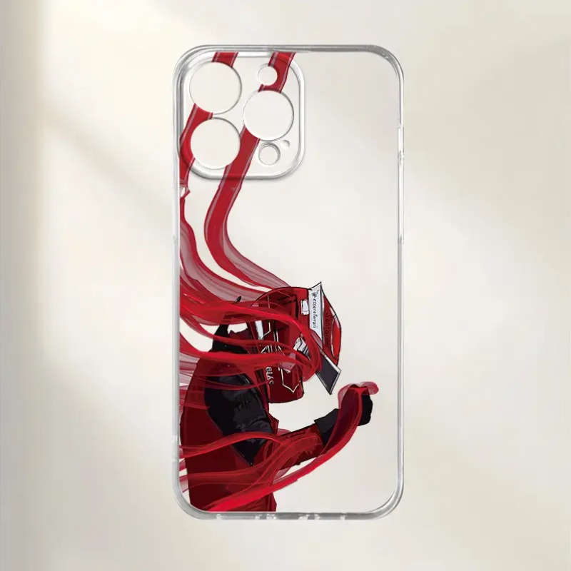 1Pc Transparent For iPhone 15 Plus Cool Racing Design Phone Case