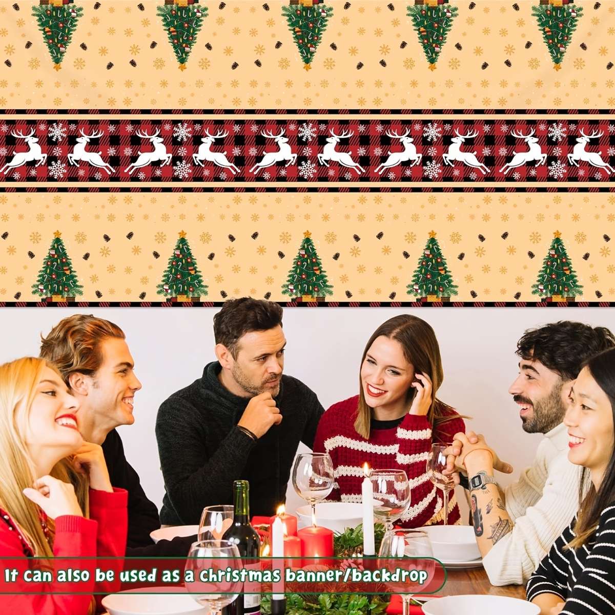 Christmas Tablecloth Color Polychrome Quantity 2Pcs