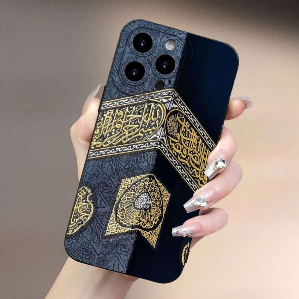 1Pc Black For iPhone 7 Plus 8 Plus Mecca Wall Print Phone Case