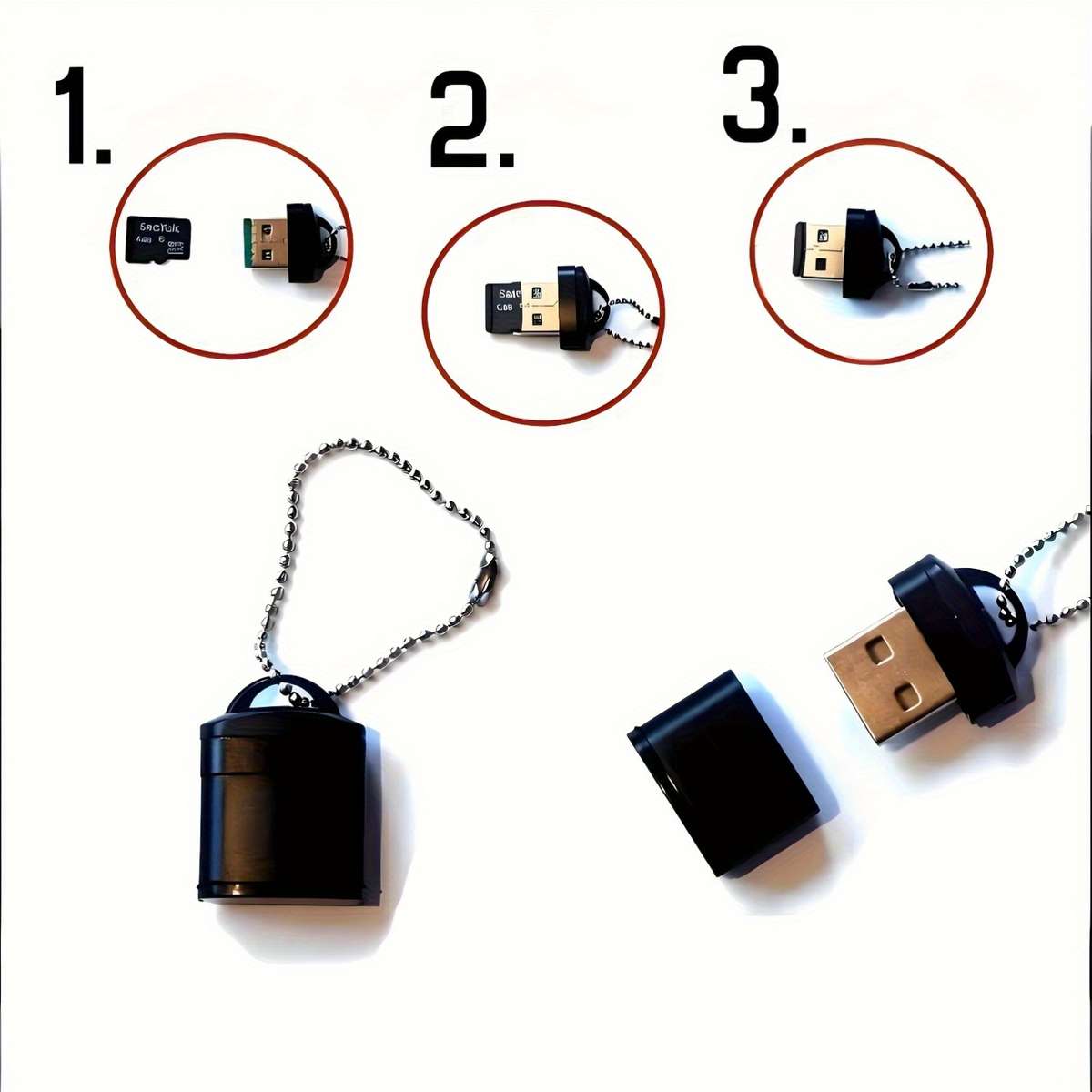 2Pcs Minimalist Elegant Refined Eco-Friendly Chic Colormatching Mini Usb Card