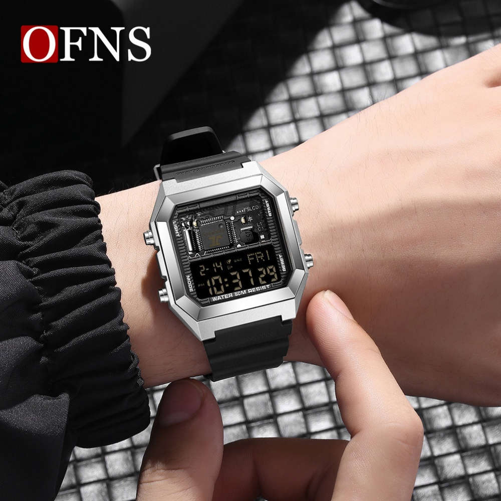 Classic Ofns Men Innovative Multifunctional Sports Watch With 5Atm Water