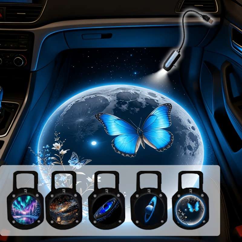 Car Lights Style 5Pcs Planets And The Aurora