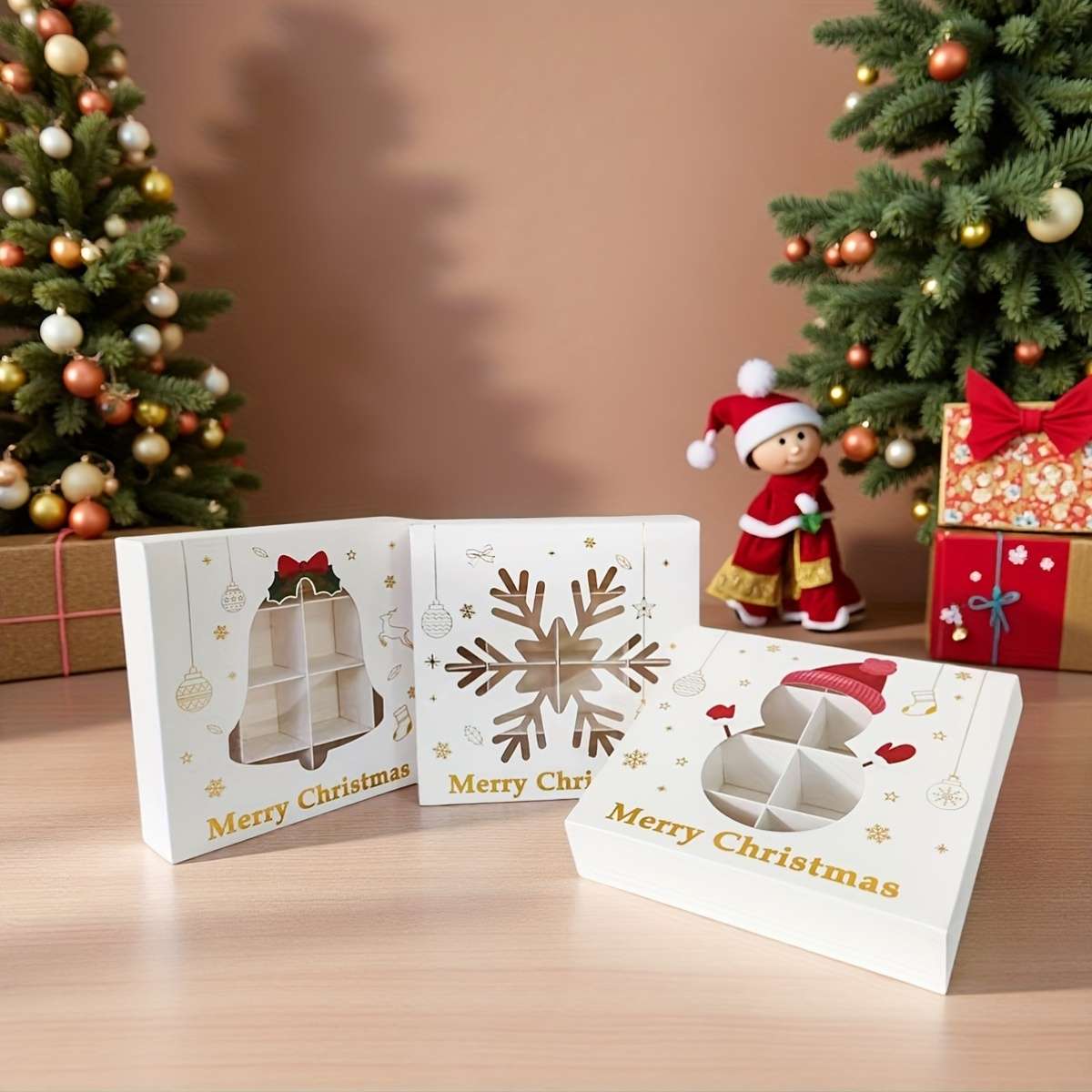 Christmas Gift Boxes Model Snowman 4Pcs Items Christmas Gift Box