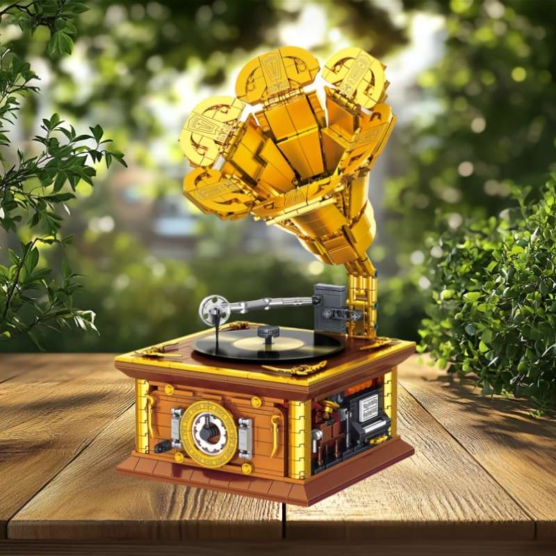 3D Puzzle Musical Instrument Model Style Vintage Gramophone