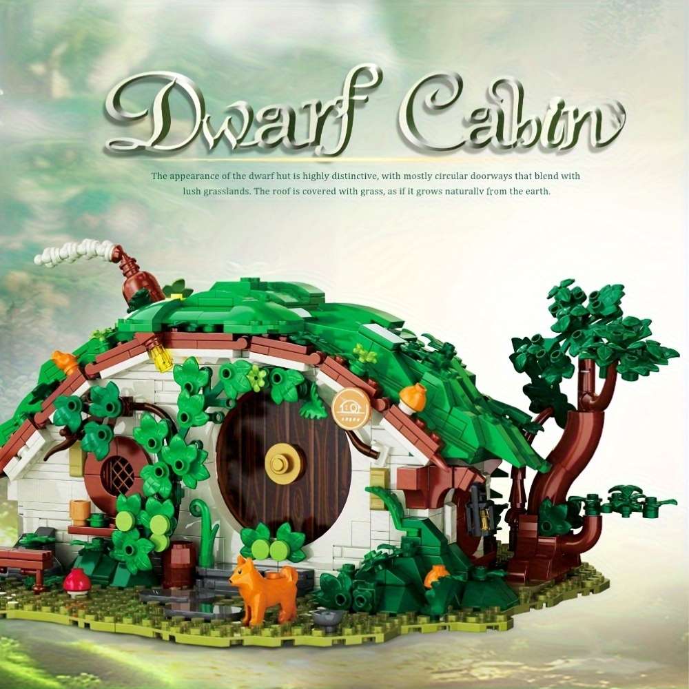 Tec Creators Dwarf Cabin Building Blocks Fairy Tale House Model With Greenery