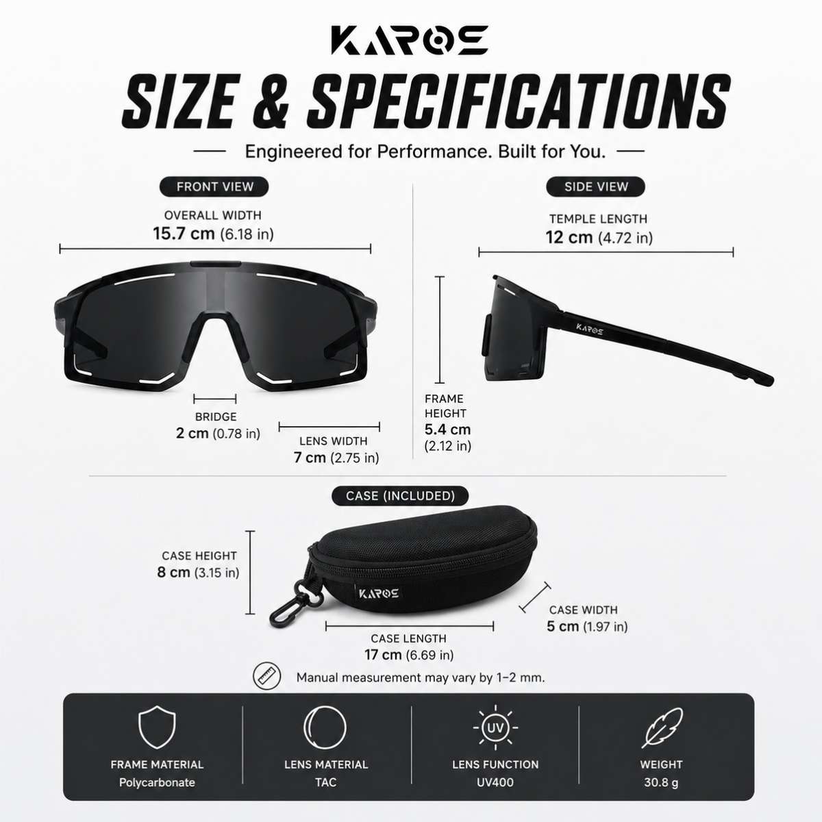 Cycling Glasses Color Black Frame Transparent Lens