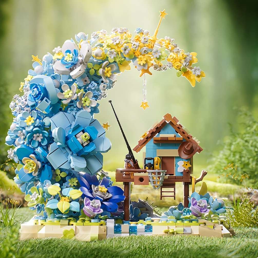 Building Toy Architectural Model Toy Set Style Flower Moon House