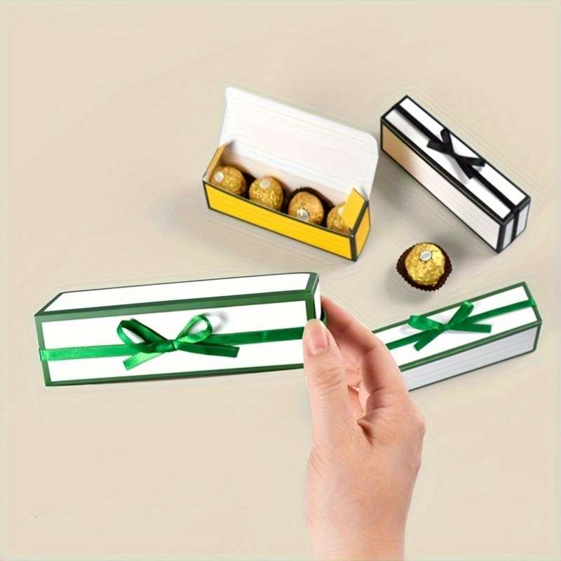 Christmas Gift Boxes Color White Edger 10Pcs