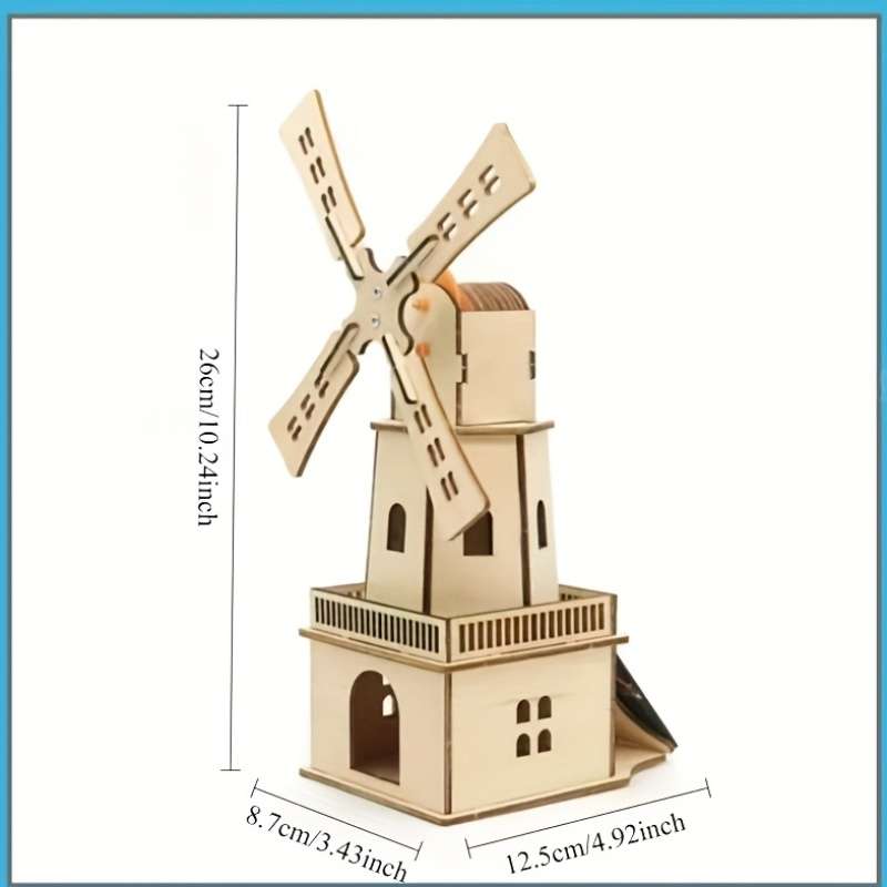 Building Toy Architectural Model Toy Set Items Solar Windmill Cabin