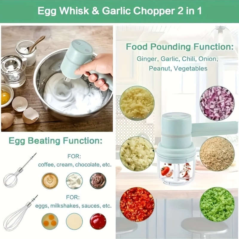 Wireless Hand Mixer Rechargeable Electric Whisk With Speed
