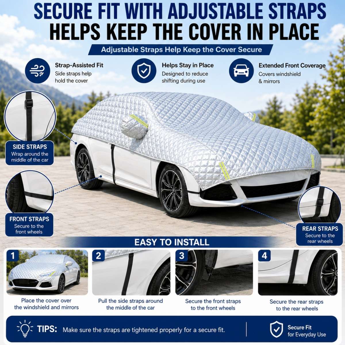 Car Cover Model Sedan Half Enclosed Car Cover