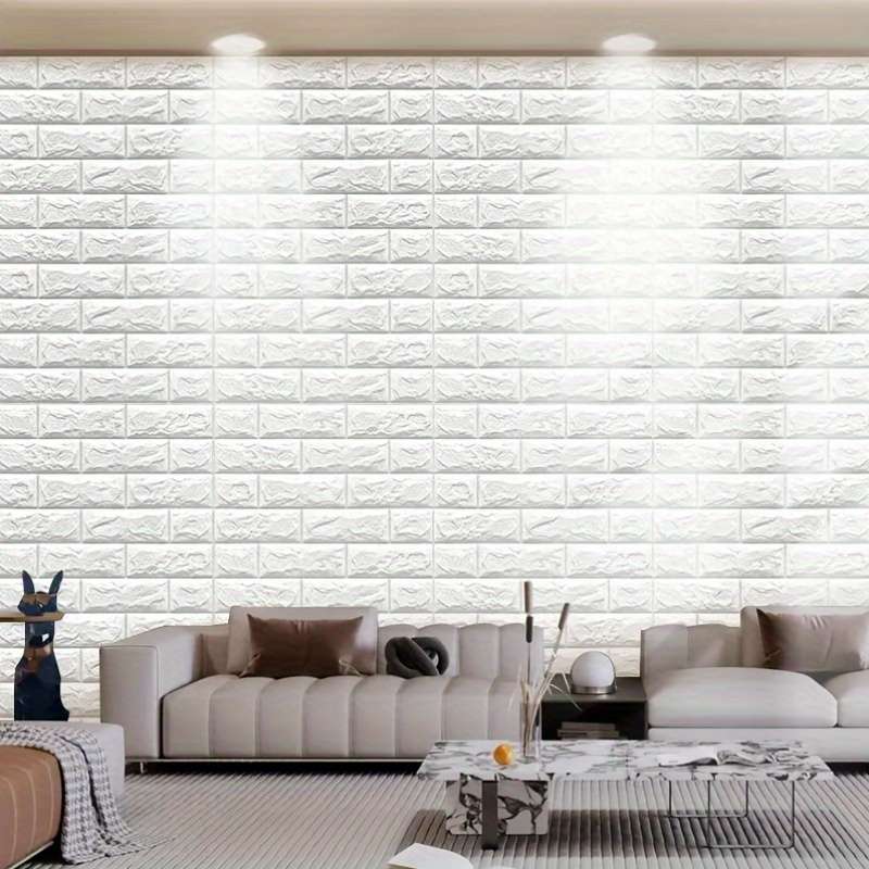 1pc 3D Wall Tile Stickers Self-Adhesive Foam Brick Patterns for Impact-Resistant Wallpaper Wa