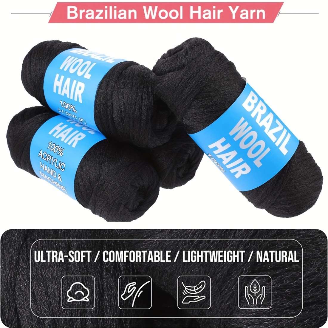 Hair Braiding Products Color 4Rollblack Hair Length20.32Cm