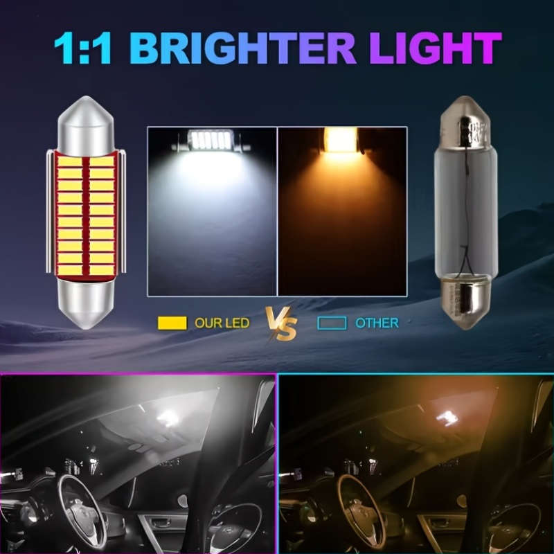 Car Lights Items 2Pcs 16Smd 36Mm 6000K