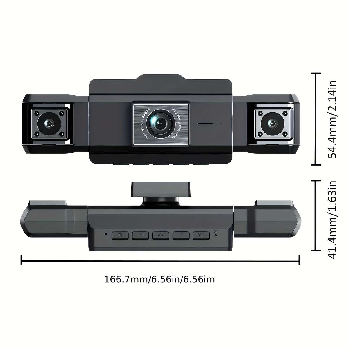 Dashcam Model Three Cameras On The Front  Left And Right Sides Of The Car Including 32G Card