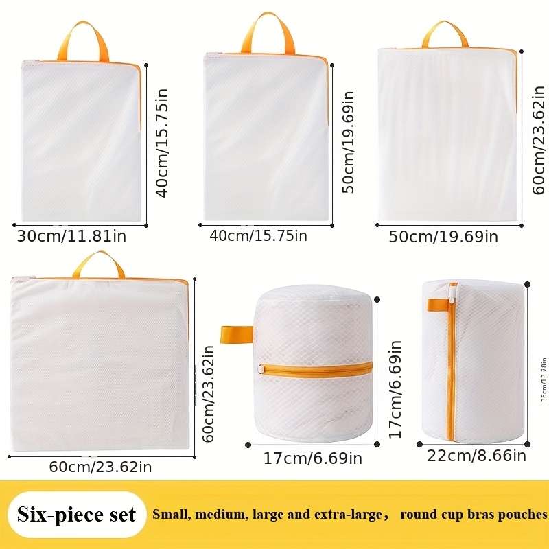 Laundry Bags Quantity 6Pcssmall Medium Large Extra Large Cylindrical Bra