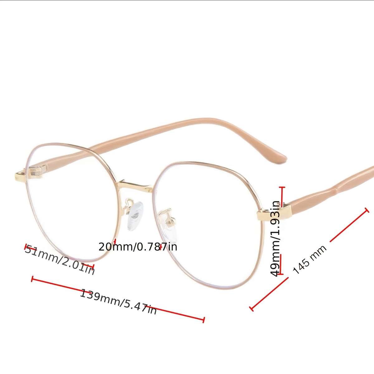 Glasses Color Rose Golden