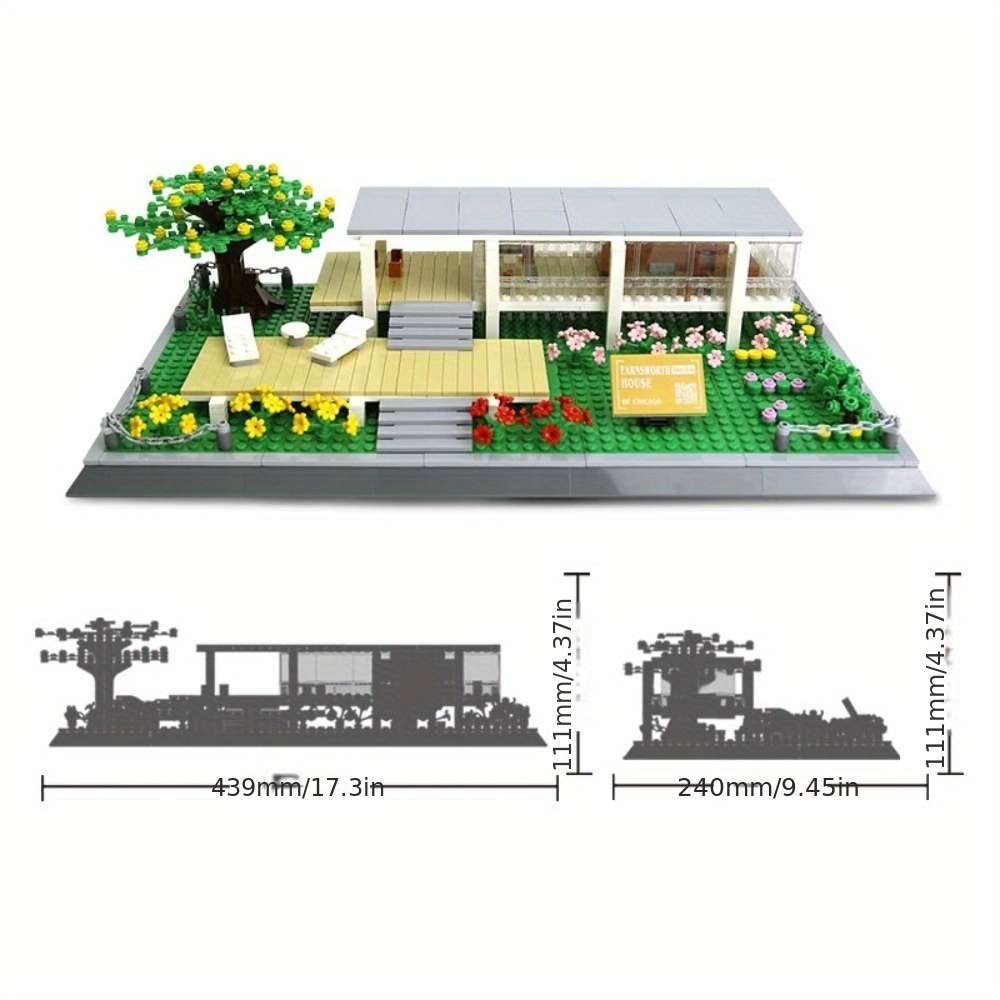 Building Toy Architectural Model Toy Set Color Farnsworth Residence