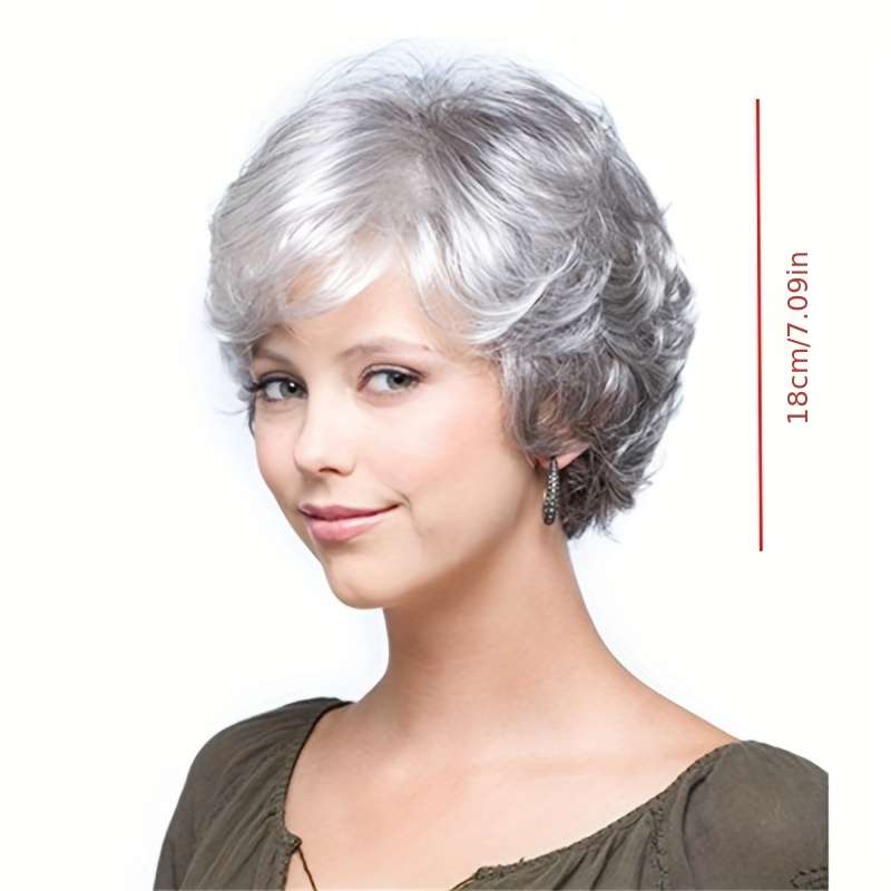 Granny Gray Womens Wigs Hair Length 20.32Cm