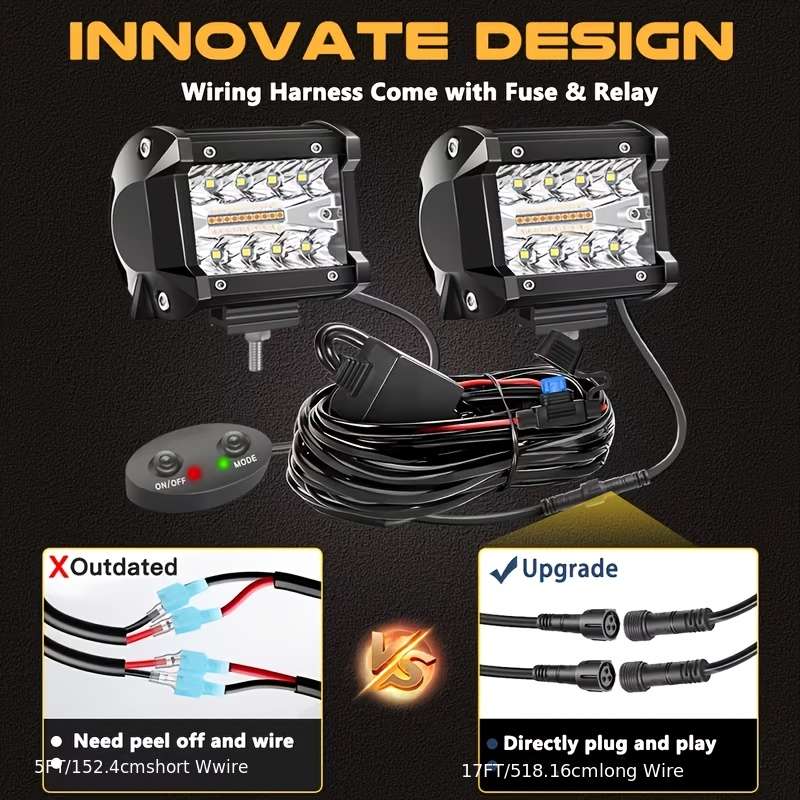 Car Lights Color 6 Modes Model 2 Pack Wire Set