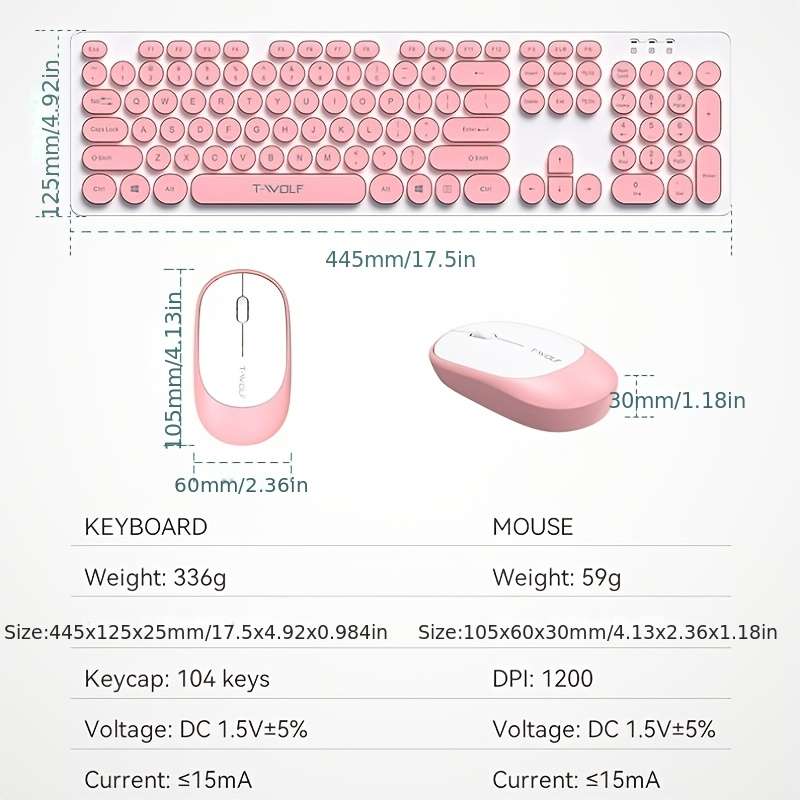 keyboard color Mint Green Style Wireless keyboard and mouse set