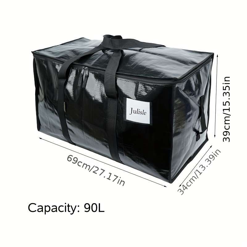 2 Pack Heavy Duty Moving Bags Storage Black 2P 90L