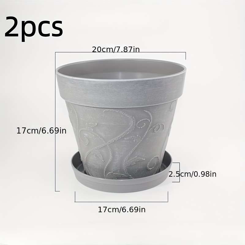 Flowerpot Color 2Pcs Square Size 10 Red