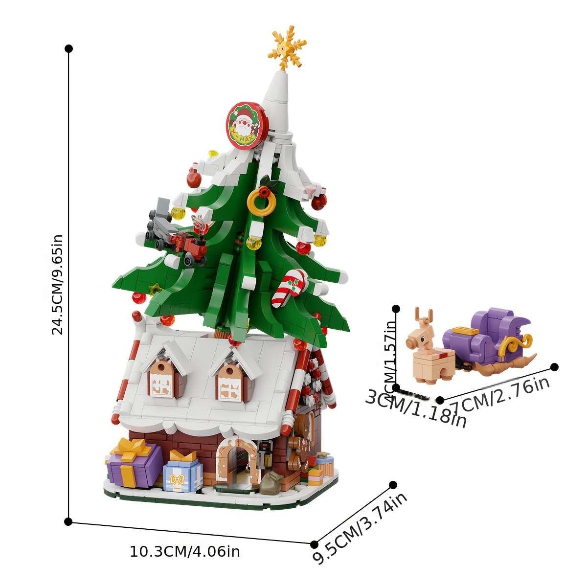 Building Toy Architectural Model Toy Set Color Christmas Tree House   Gift Box