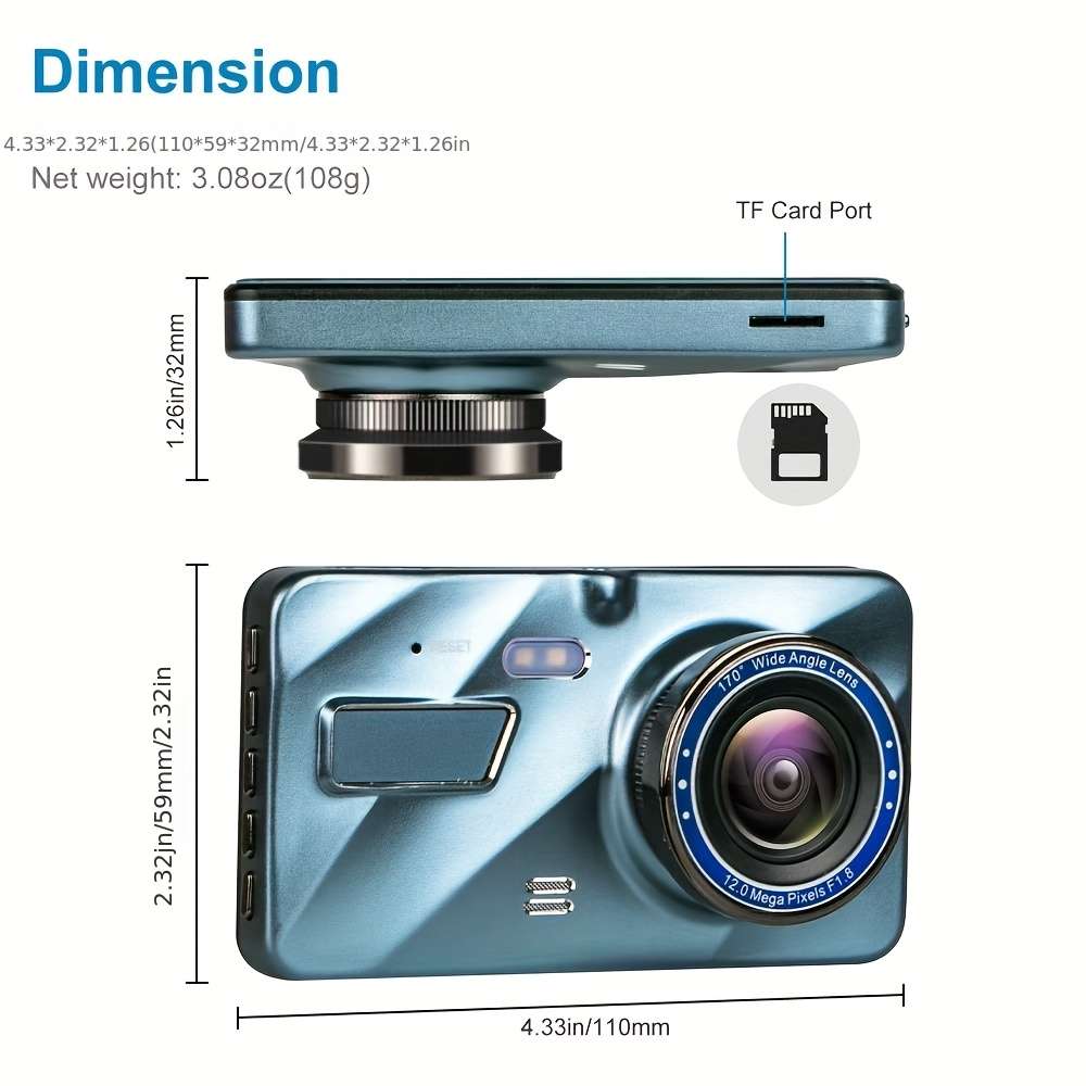 Dashcam Model 2 Lens Touch Hd Dash Cam   32Gb