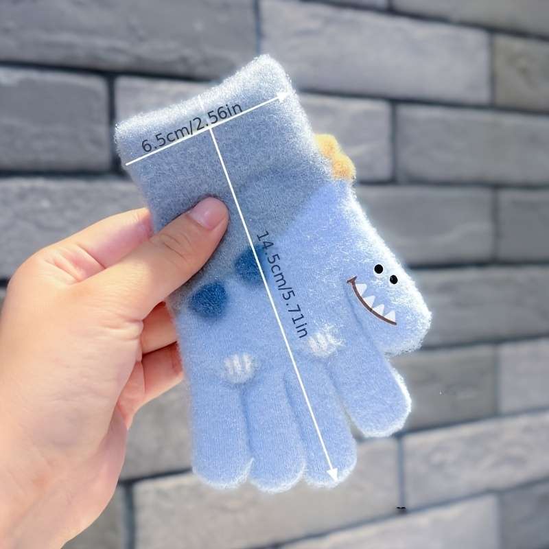 Essential All-Season Pair Winter Warm Gloves Thickened Thermal Five Finger