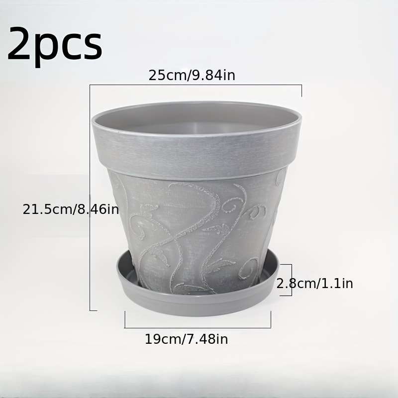 Flowerpot Color 2Pcs Square Size 10 Red