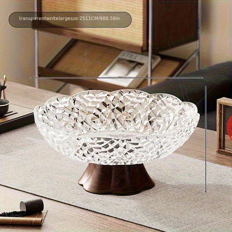 Bowl Color Transparent White With Wood Grain Base