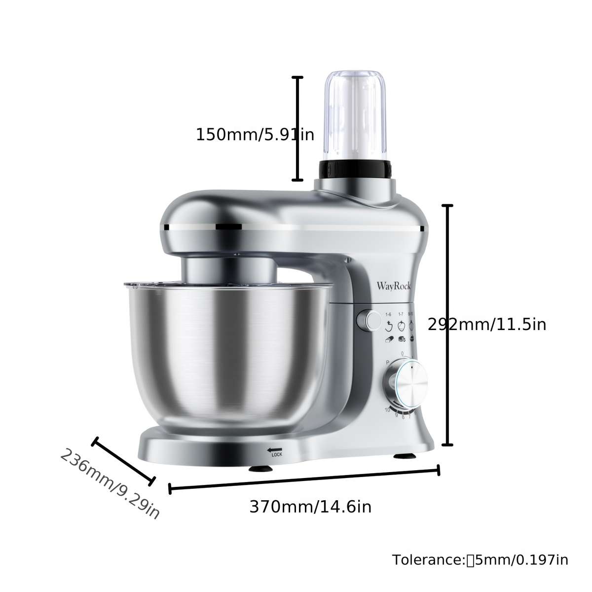 Modern Wayrock 2In Stand Mixer Blender With Two Stainless