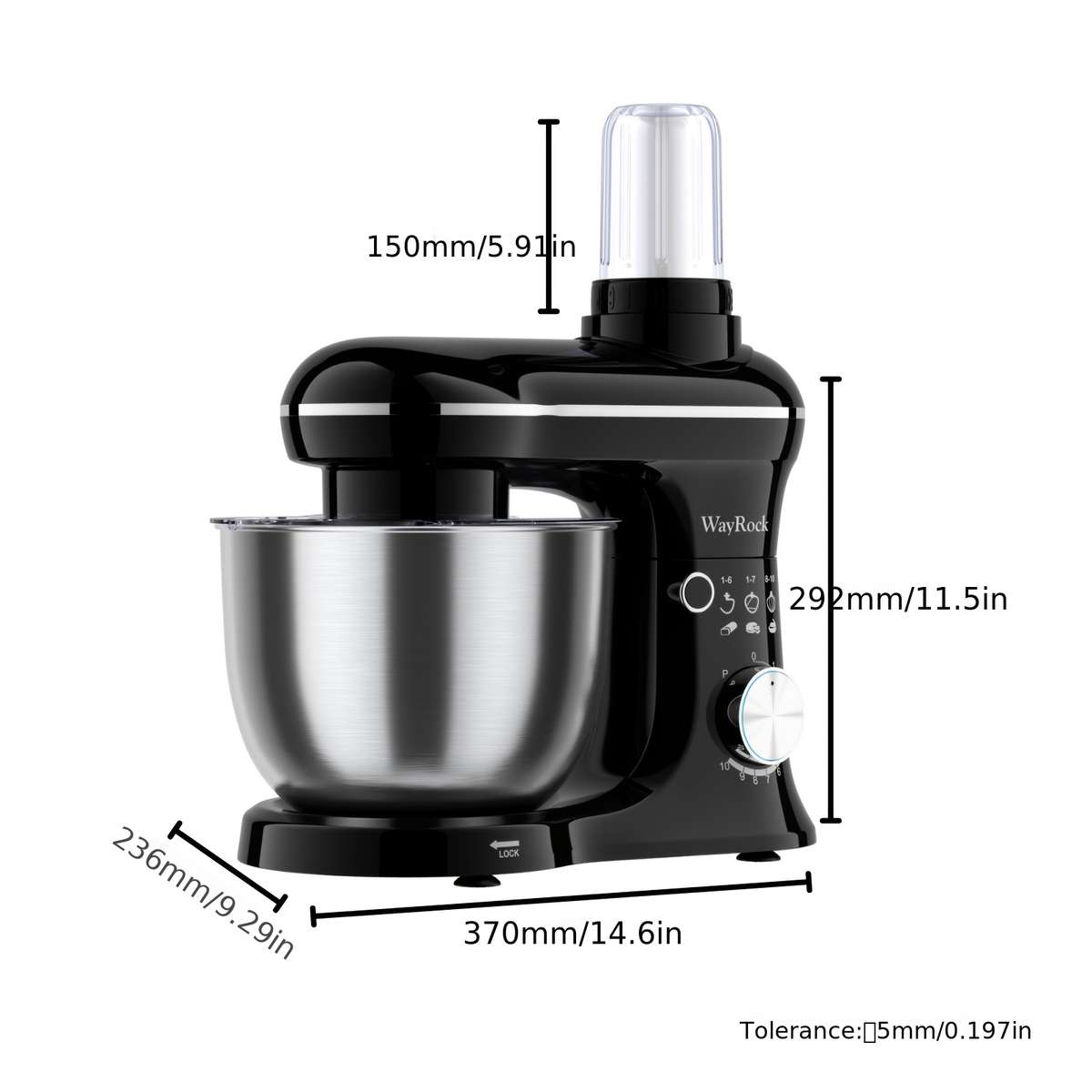 Modern Wayrock 2In Stand Mixer Blender With Two Stainless