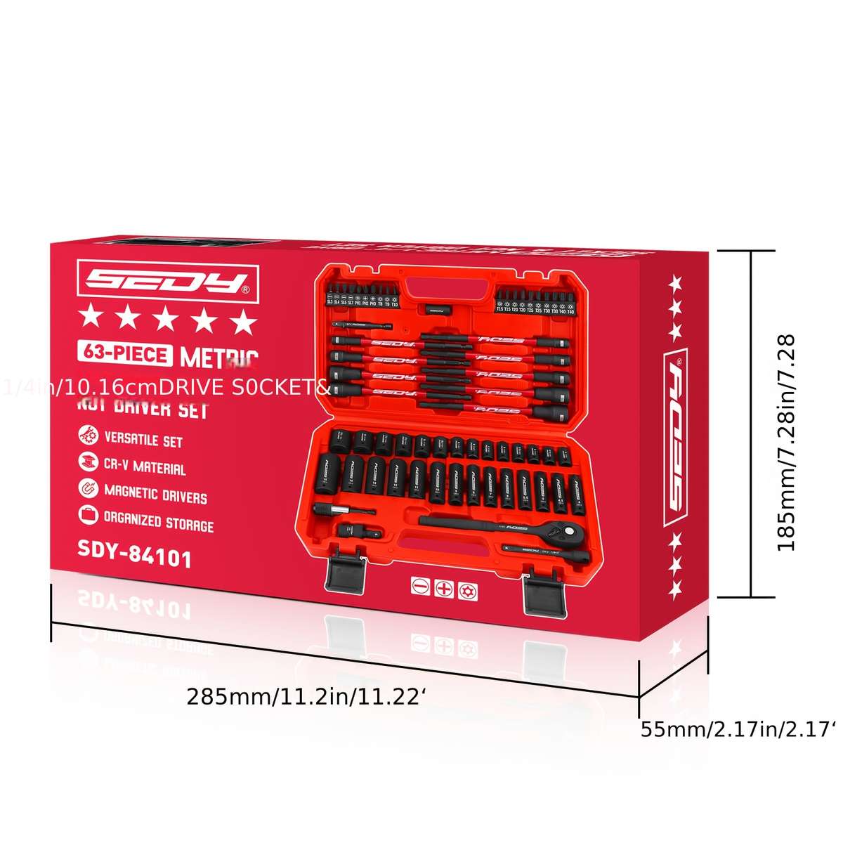 63-Piece Drive Socket Wrench Set