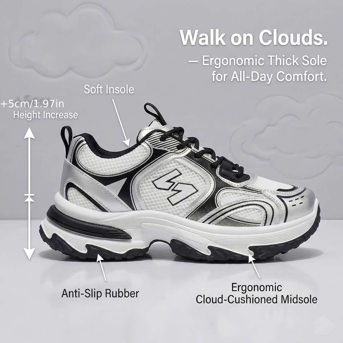 Sneakers Color Grey Sizeuk 7