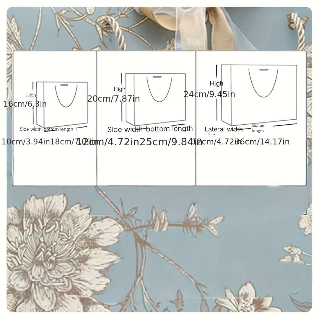 Gift Bags Style Green Bird Double Ribbon Small Size 18 X 10 X 16