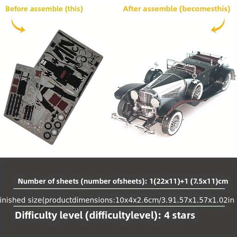 3D Building Model Puzzle Set Color Silvery