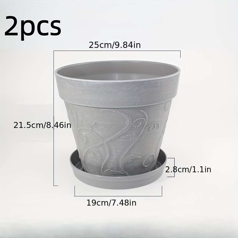 Flowerpot Color 2Pcs Square Size 10 Red