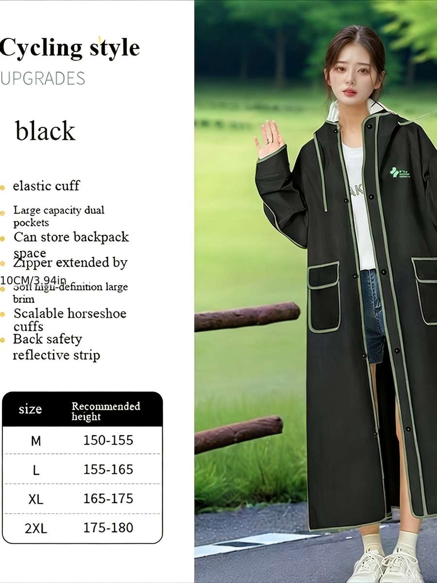 Raincoat Black Size Asian L