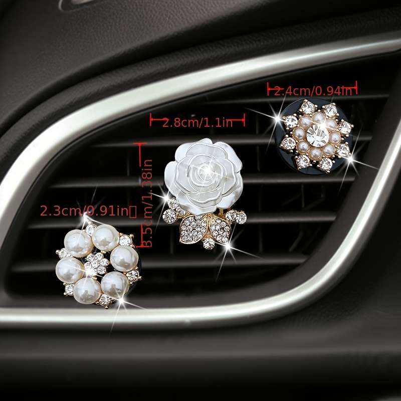 Car Interior Decor Items 6 Pearl Flowers