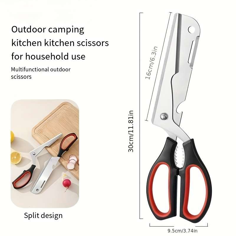 Scissors Style Multi Functional Large Bbq Shears  Super Sharp Detachable For Use