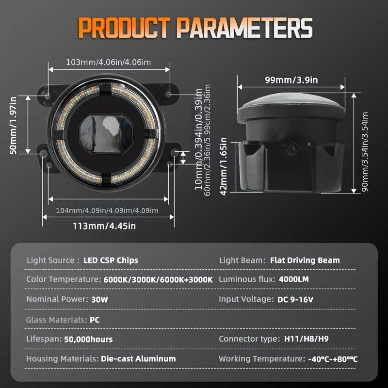 Car Lights Quantity 2Pcs Fog Light